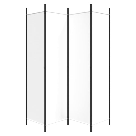 4 Panel Room Divider White 200X200 Cm Fabric Screens & Room Dividers