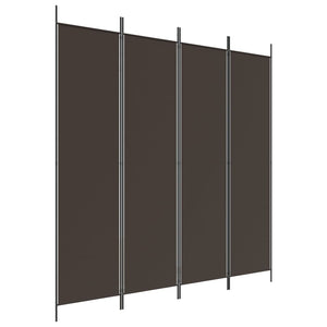 4-Panel Room Divider Brown 200X200 Cm Fabric