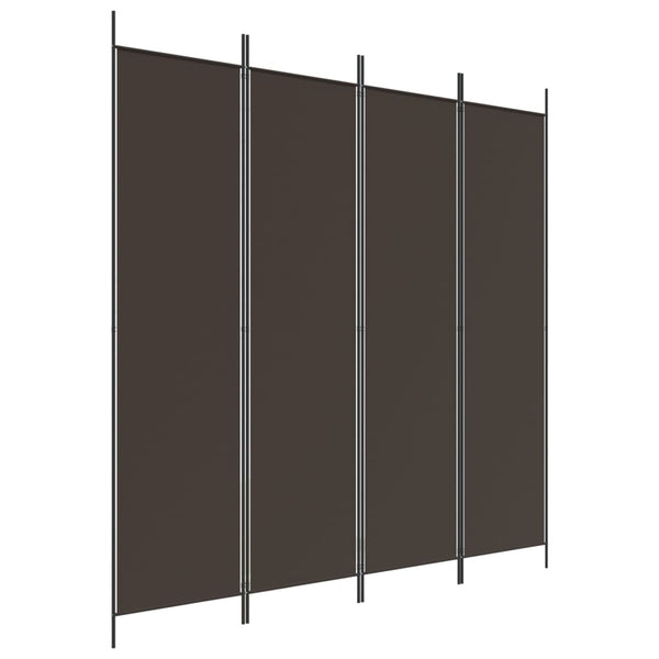 4-Panel Room Divider Brown 200X200 Cm Fabric