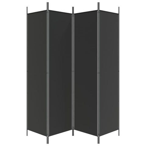 4 Panel Room Divider Black 200X200 Cm Fabric Screens & Room Dividers