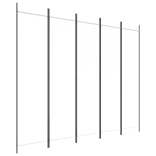 Vidaxl 5 Panel Room Divider White 250X200 Cm Fabric Screens & Room Dividers