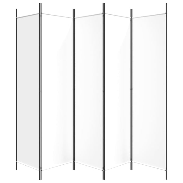 Vidaxl 5 Panel Room Divider White 250X200 Cm Fabric Screens & Room Dividers
