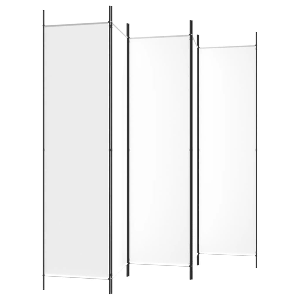 Vidaxl 5 Panel Room Divider White 250X200 Cm Fabric Screens & Room Dividers