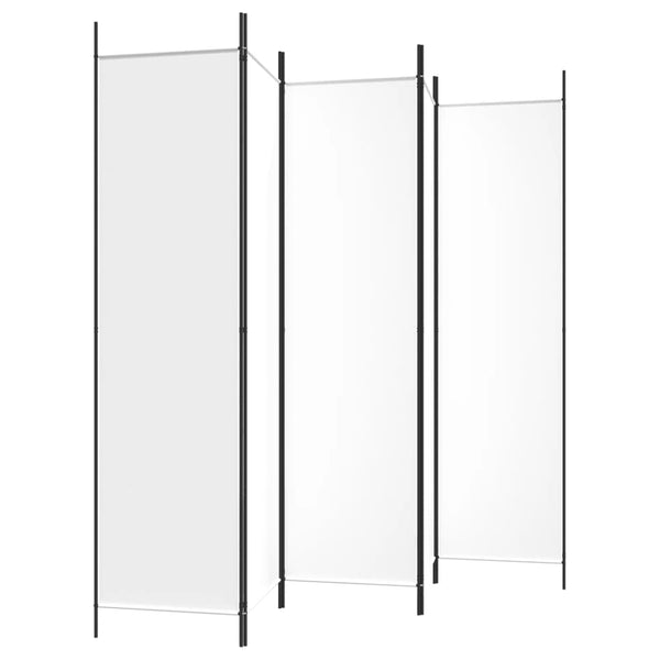Vidaxl 5 Panel Room Divider White 250X200 Cm Fabric Screens & Room Dividers