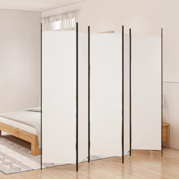 Vidaxl 5 Panel Room Divider White 250X200 Cm Fabric Screens & Room Dividers