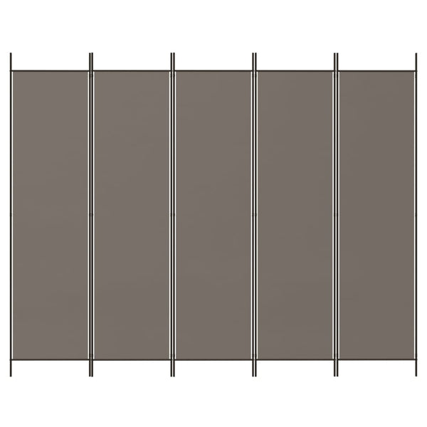 Vidaxl 5 Panel Room Divider Anthracite 250X200 Cm Fabric Screens & Room Dividers