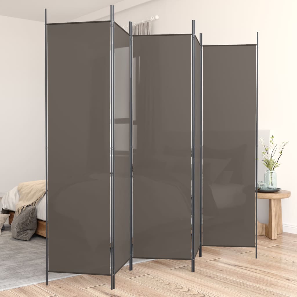 Vidaxl 5 Panel Room Divider Anthracite 250X200 Cm Fabric Screens & Room Dividers