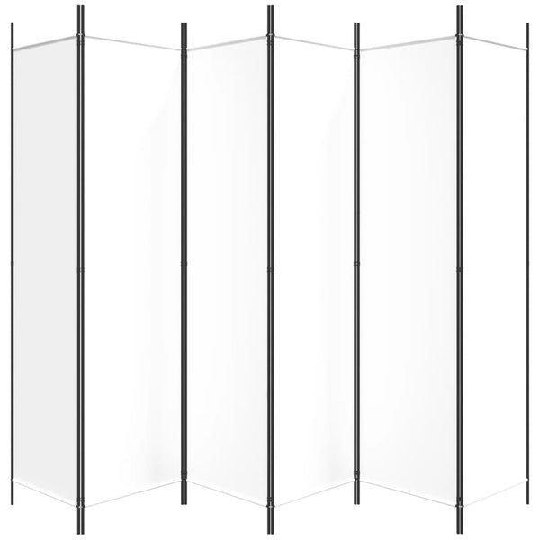 Vidaxl 6 Panel Room Divider White 300X200 Cm Fabric Screens & Room Dividers