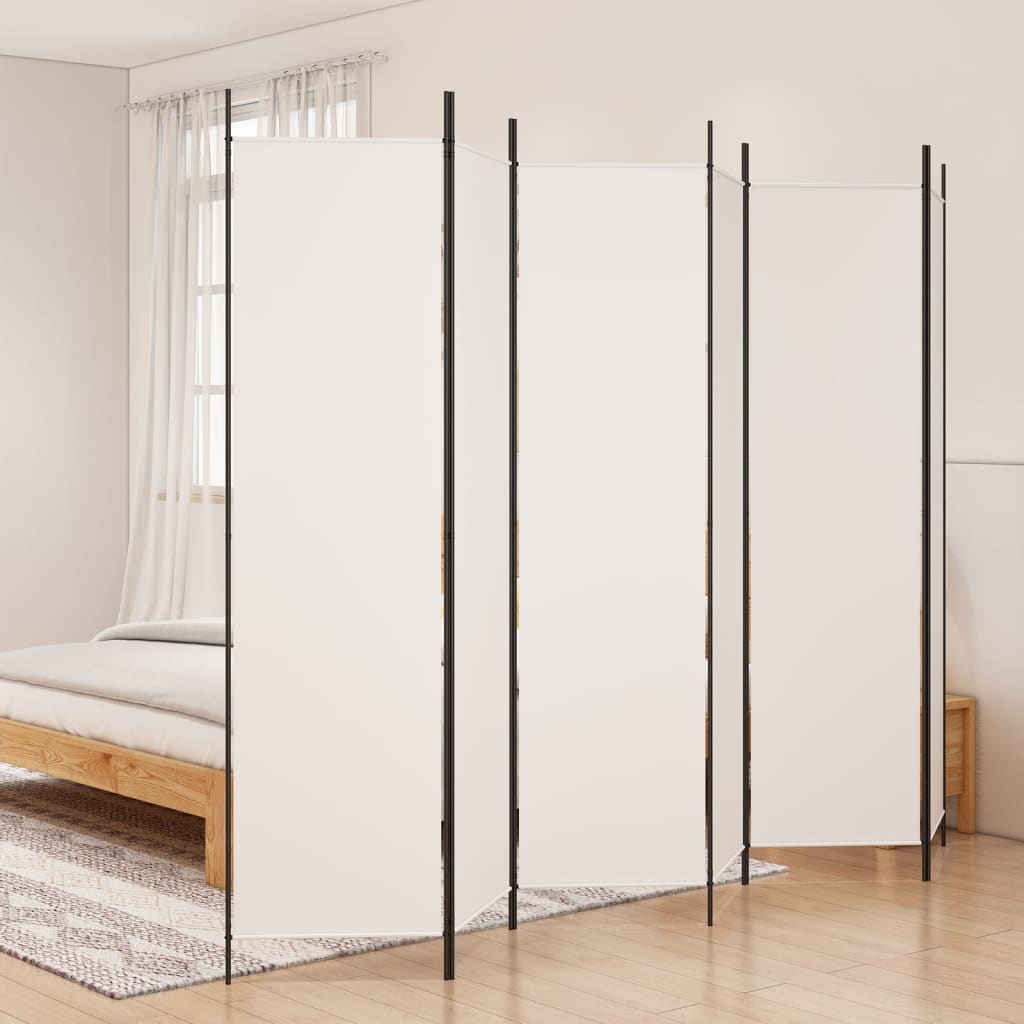 Vidaxl 6 Panel Room Divider White 300X200 Cm Fabric Screens & Room Dividers