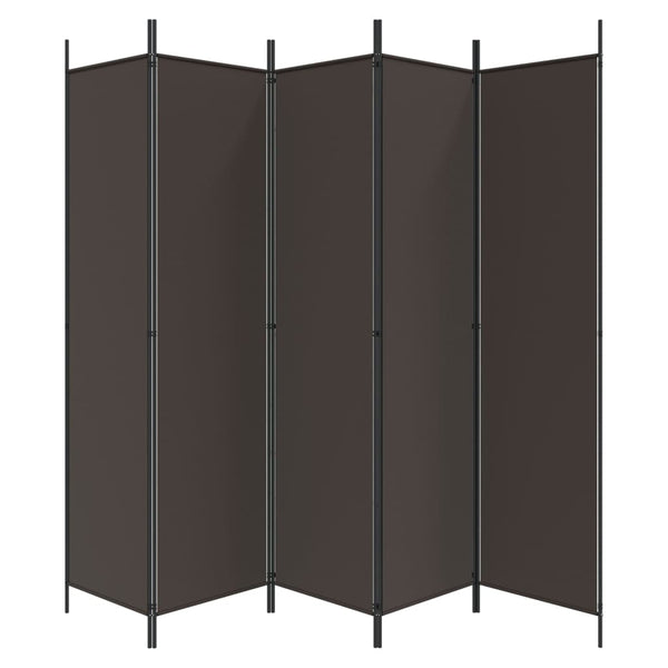 6-Panel Room Divider Brown 300X200 Cm Fabric
