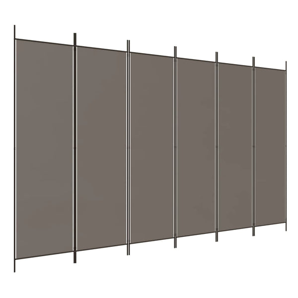 6-Panel Room Divider Anthracite 300X200 Cm Fabric