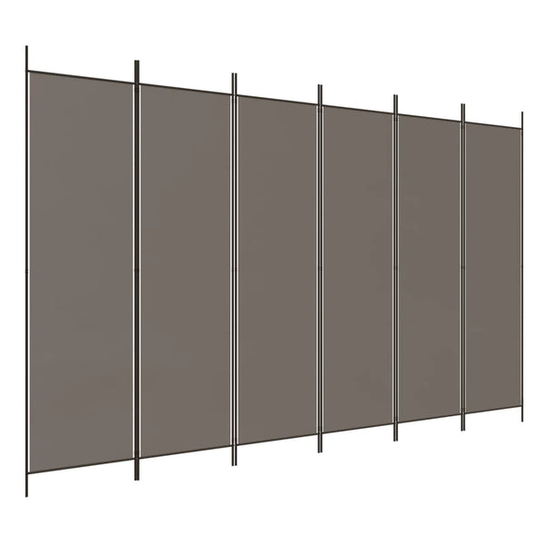 Vidaxl 6 Panel Room Divider Anthracite 300X200 Cm Fabric Screens & Room Dividers