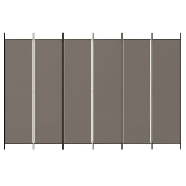 Vidaxl 6 Panel Room Divider Anthracite 300X200 Cm Fabric Screens & Room Dividers