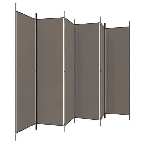Vidaxl 6 Panel Room Divider Anthracite 300X200 Cm Fabric Screens & Room Dividers