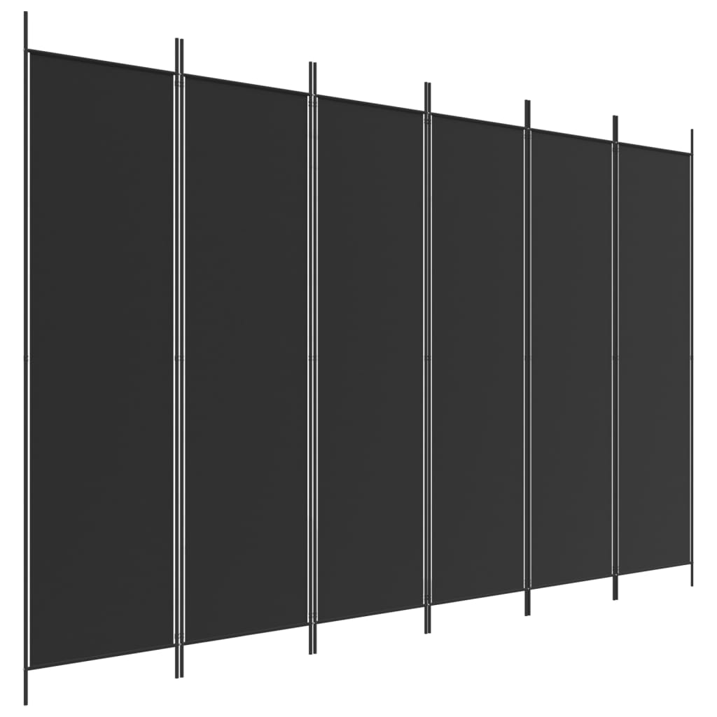 Vidaxl 6 Panel Room Divider Black 300X200 Cm Fabric Screens & Room Dividers