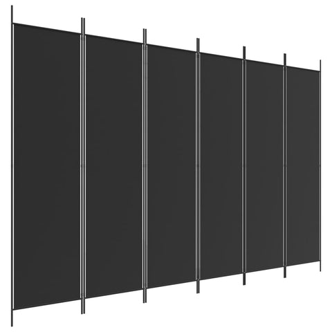 Vidaxl 6 Panel Room Divider Black 300X200 Cm Fabric Screens & Room Dividers