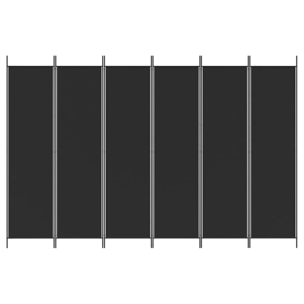 Vidaxl 6 Panel Room Divider Black 300X200 Cm Fabric Screens & Room Dividers