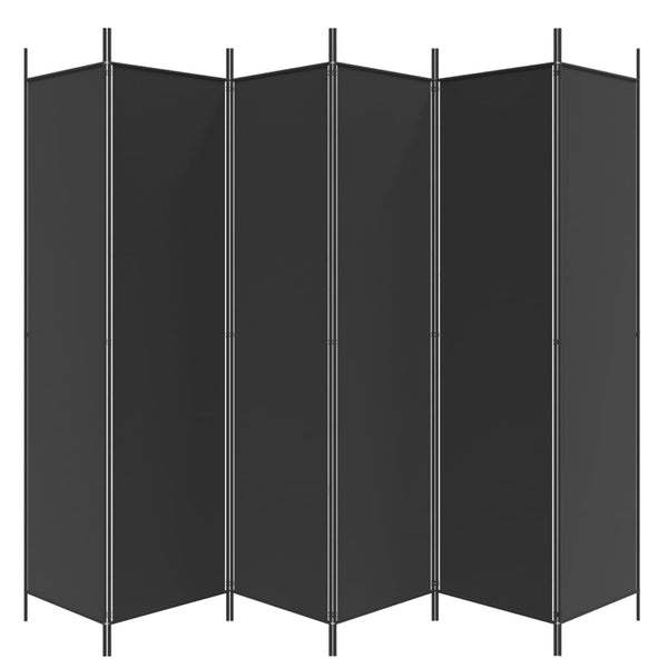 Vidaxl 6 Panel Room Divider Black 300X200 Cm Fabric Screens & Room Dividers