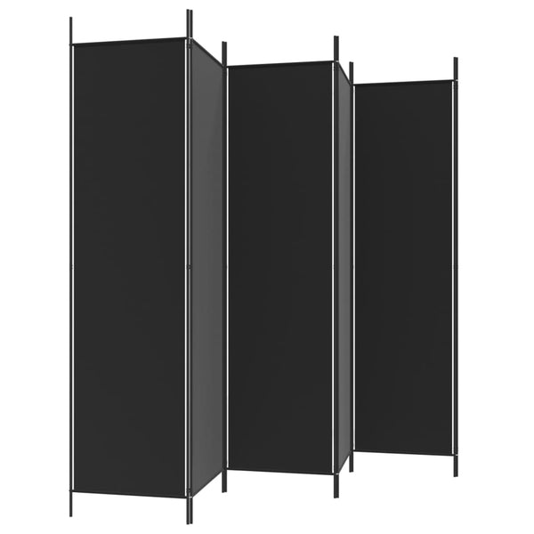 Vidaxl 6 Panel Room Divider Black 300X200 Cm Fabric Screens & Room Dividers