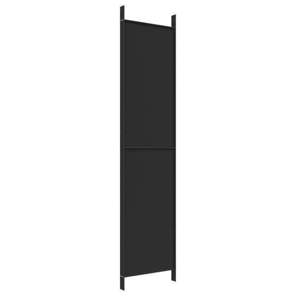 4-Panel Room Divider Black 200X220 Cm Fabric
