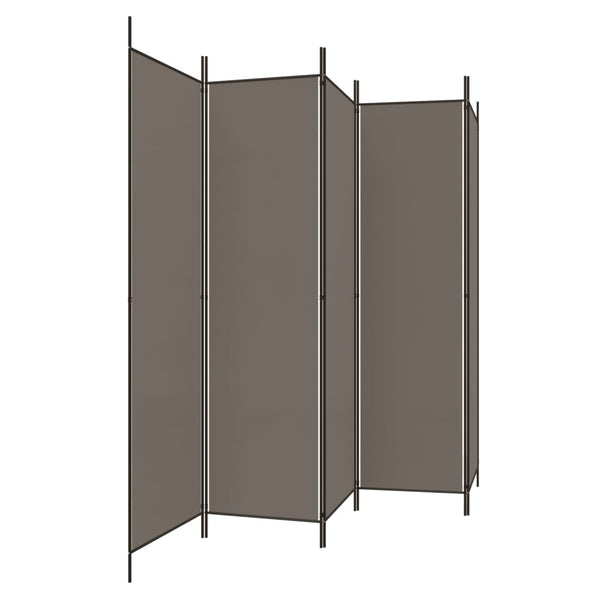 5-Panel Room Divider Anthracite 250X220 Cm Fabric