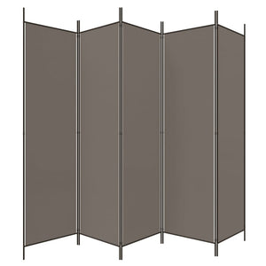 5-Panel Room Divider Anthracite 250X220 Cm Fabric
