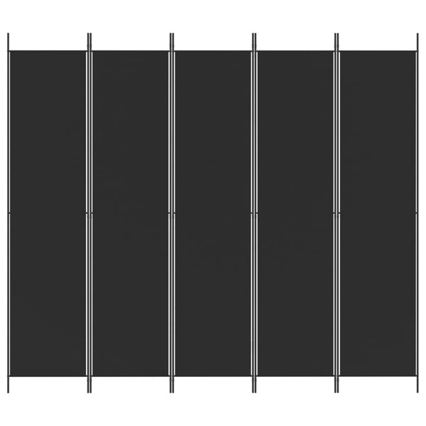 Vidaxl 5 Panel Room Divider Black 250X220 Cm Fabric Screens & Room Dividers