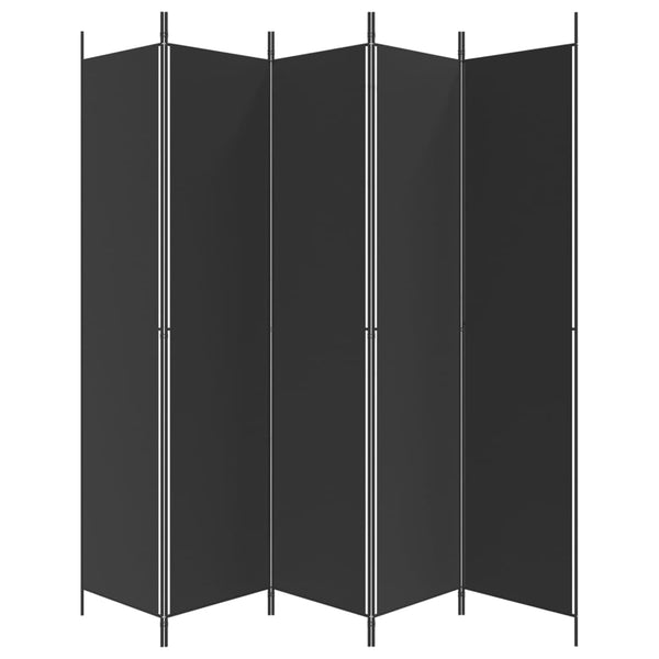 Vidaxl 5 Panel Room Divider Black 250X220 Cm Fabric Screens & Room Dividers