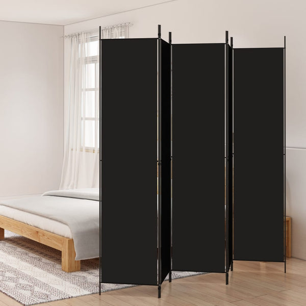 Vidaxl 5 Panel Room Divider Black 250X220 Cm Fabric Screens & Room Dividers