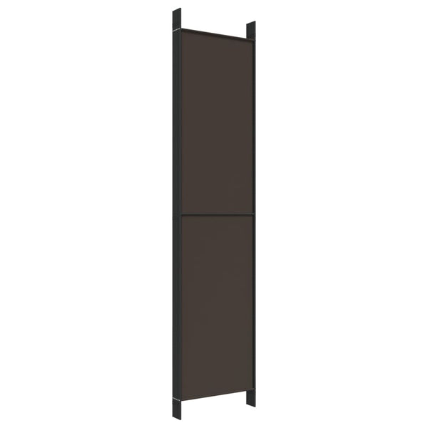 6-Panel Room Divider Brown 300X220 Cm Fabric