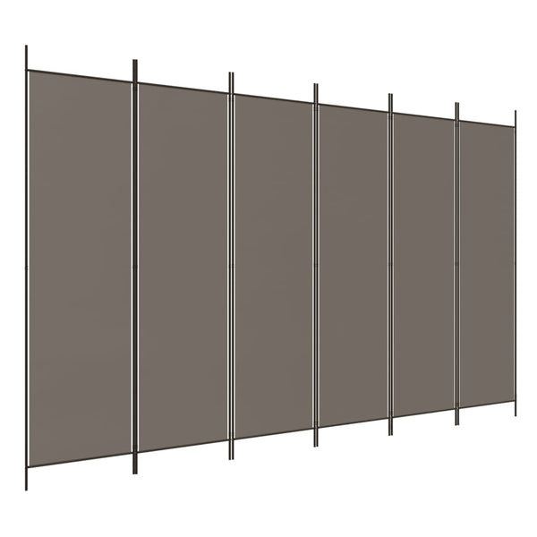 6 Panel Room Divider Anthracite 300X220 Cm Fabric Screens & Room Dividers