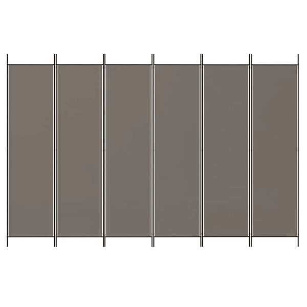6 Panel Room Divider Anthracite 300X220 Cm Fabric Screens & Room Dividers