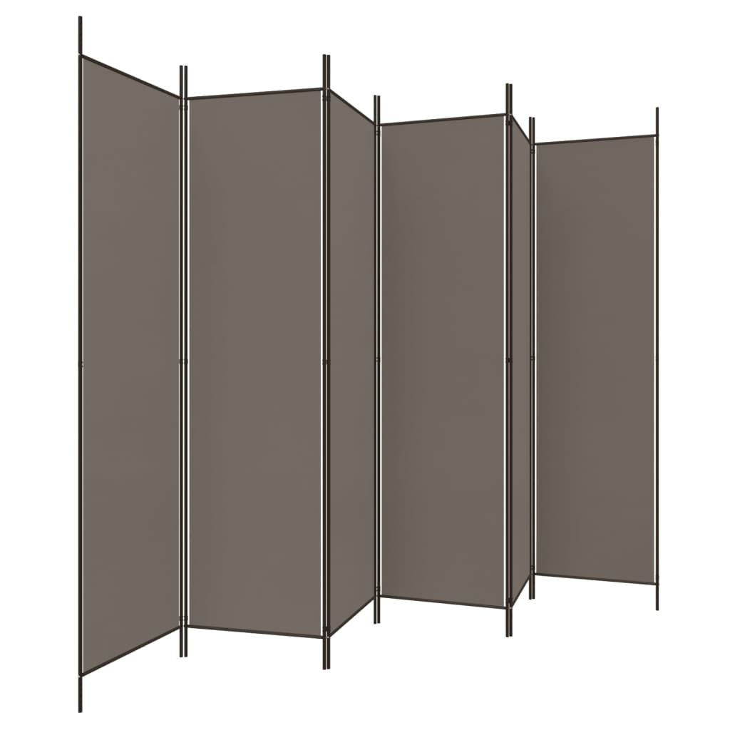 6 Panel Room Divider Anthracite 300X220 Cm Fabric Screens & Room Dividers