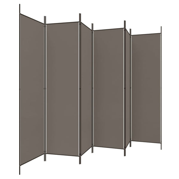 6-Panel Room Divider Anthracite 300X220 Cm Fabric