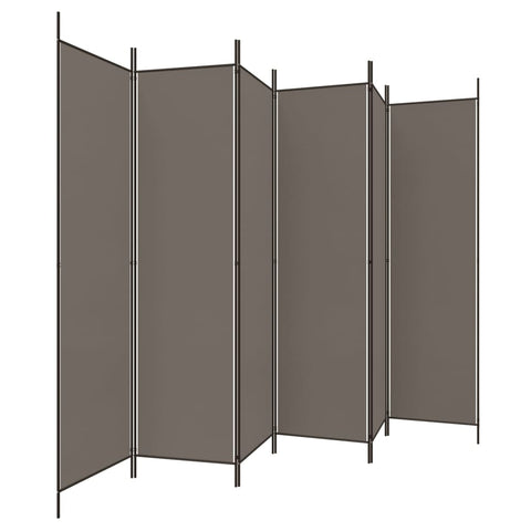 6 Panel Room Divider Anthracite 300X220 Cm Fabric Screens & Room Dividers