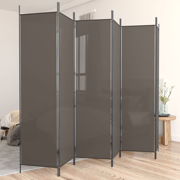 6 Panel Room Divider Anthracite 300X220 Cm Fabric Screens & Room Dividers