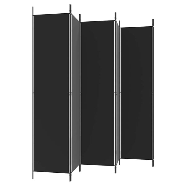Vidaxl 6 Panel Room Divider Black 300X220 Cm Fabric Screens & Room Dividers