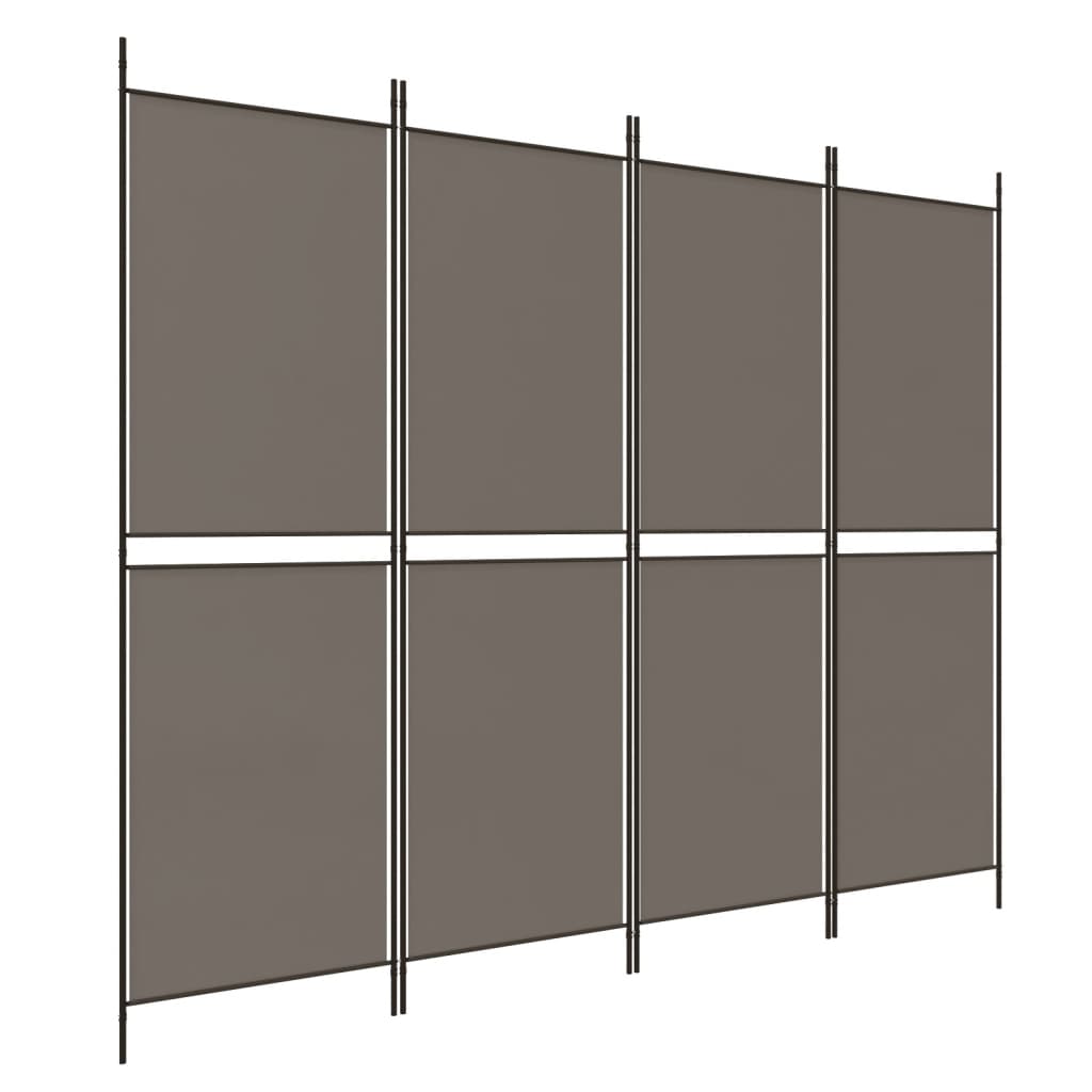 4 Panel Room Divider Anthracite 200X200 Cm Fabric Screens & Room Dividers