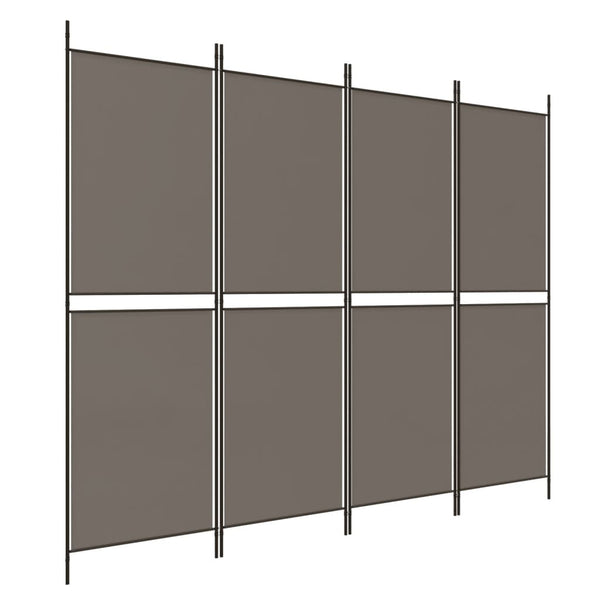 4 Panel Room Divider Anthracite 200X200 Cm Fabric Screens & Room Dividers