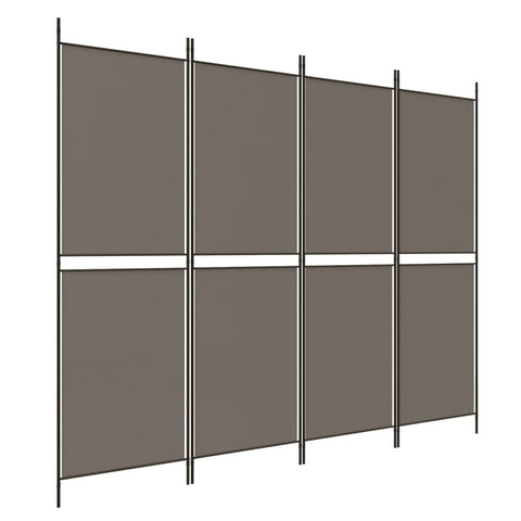 4 Panel Room Divider Anthracite 200X200 Cm Fabric Screens & Room Dividers