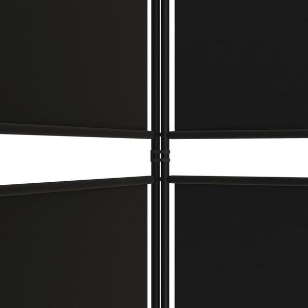 5 Panel Room Divider Black 250X200 Cm Fabric Screens & Room Dividers