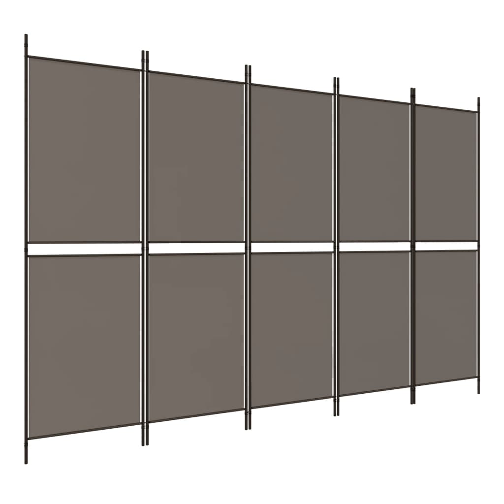 5 Panel Room Divider Anthracite 250X220 Cm Fabric Screens & Room Dividers