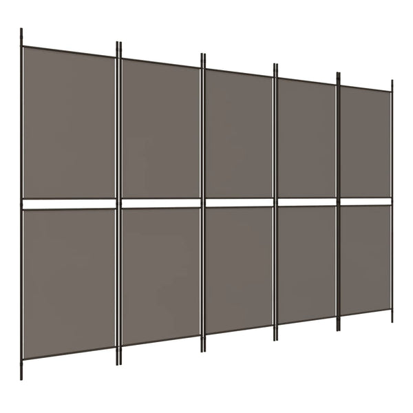 5 Panel Room Divider Anthracite 250X220 Cm Fabric Screens & Room Dividers