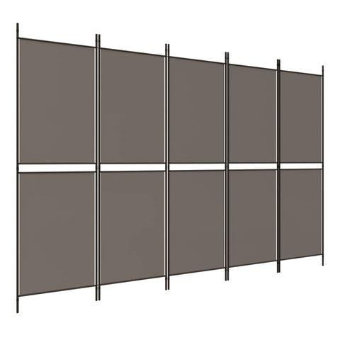 5 Panel Room Divider Anthracite 250X220 Cm Fabric Screens & Room Dividers