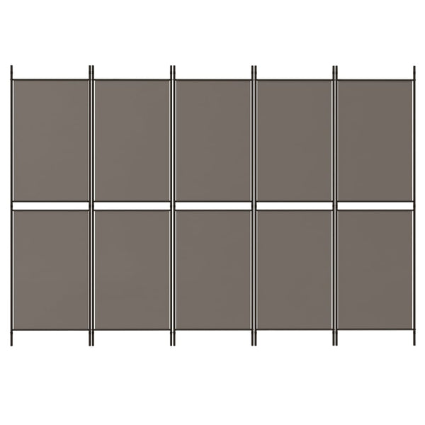 5 Panel Room Divider Anthracite 250X220 Cm Fabric Screens & Room Dividers