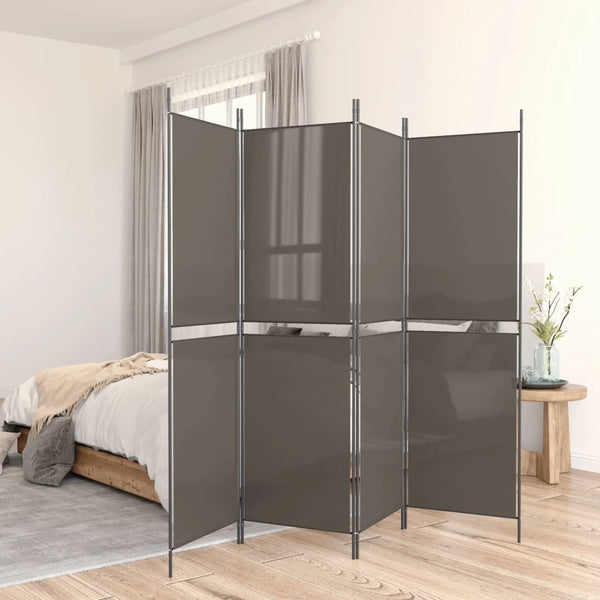 5 Panel Room Divider Anthracite 250X220 Cm Fabric Screens & Room Dividers