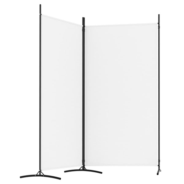 Vidaxl 2 Panel Room Divider White 175X180 Cm Fabric Screens & Room Dividers