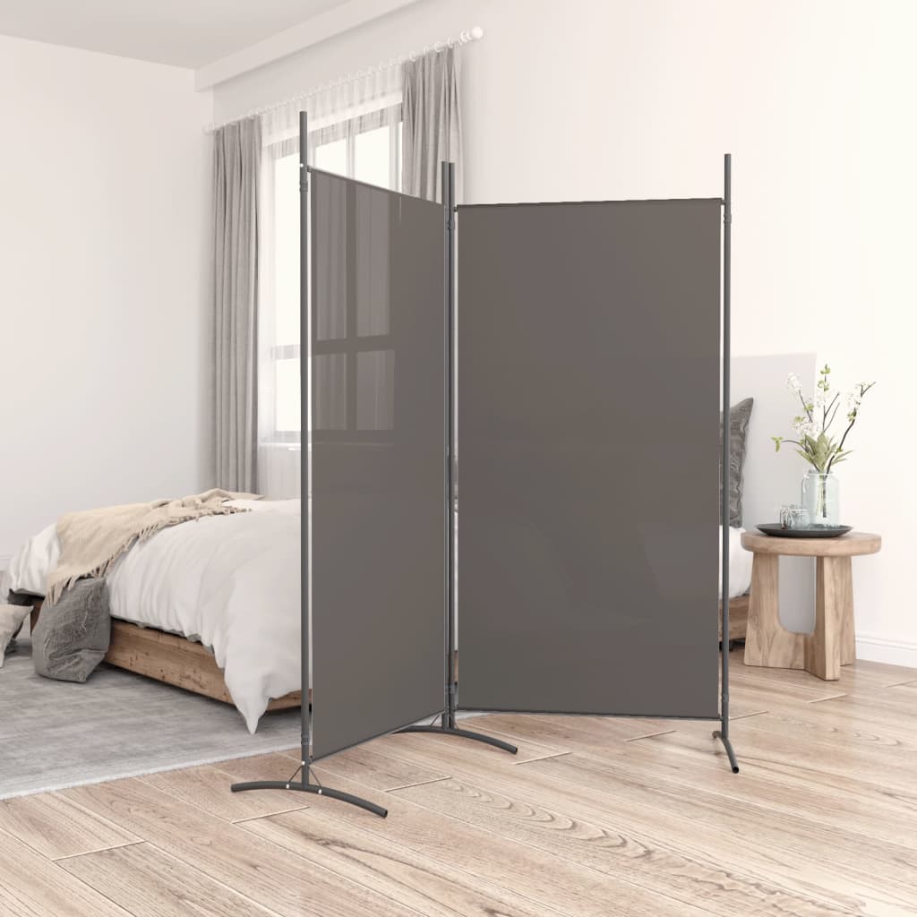 Vidaxl 2 Panel Room Divider Anthracite 175X180 Cm Fabric Screens & Room Dividers