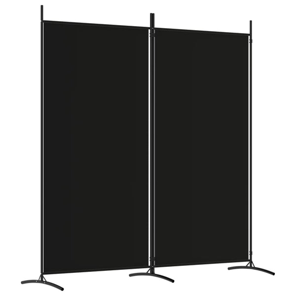 Vidaxl 2 Panel Room Divider Black 175X180 Cm Fabric Screens & Room Dividers