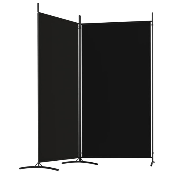 Vidaxl 2 Panel Room Divider Black 175X180 Cm Fabric Screens & Room Dividers